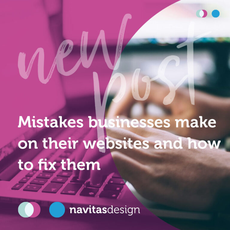 Business mistakes on websites text