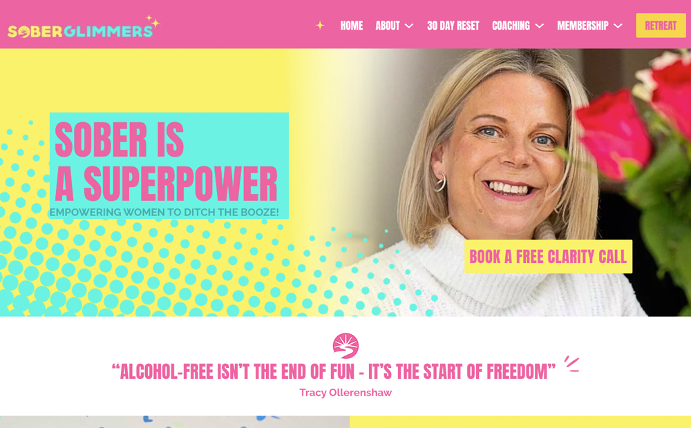 Sober Glimmers website design