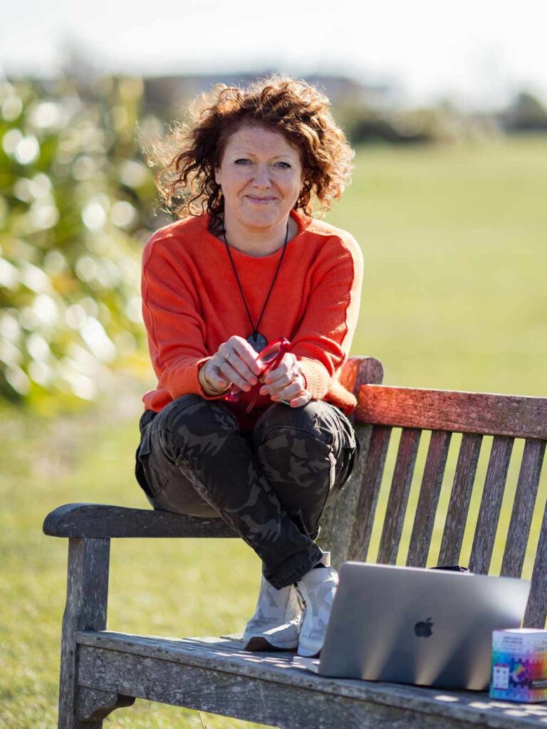 Lorraine Cheney working outdoors